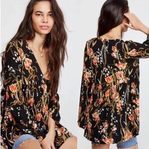 Free People Black Floral Dress